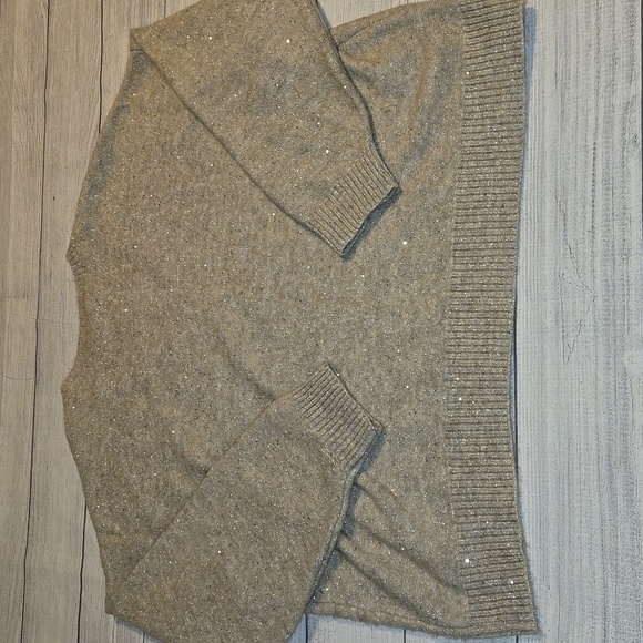 Halogen Women's Sequined Knit Sweater Beige Size XL NWOT - Picture 2 of 9